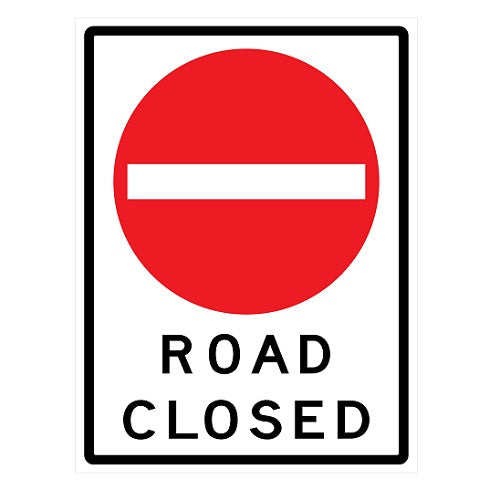 SIGN RB92 ROAD CLOSED REF 90 X 120
