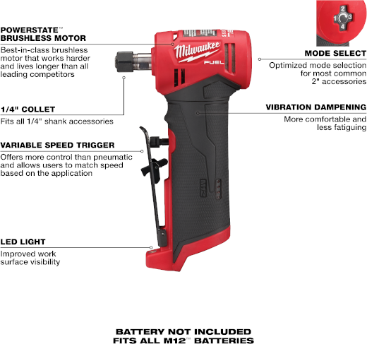 M12 FUEL 1/4 " RA DIE GRINDER (BARE TOOL)