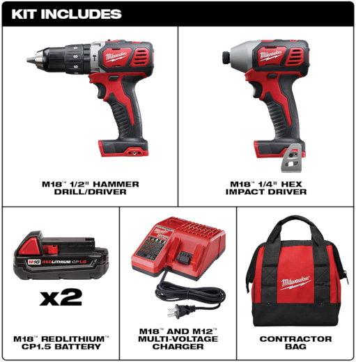 M18 1/2 HAMMER DRILL W/IMPACT DRIVER