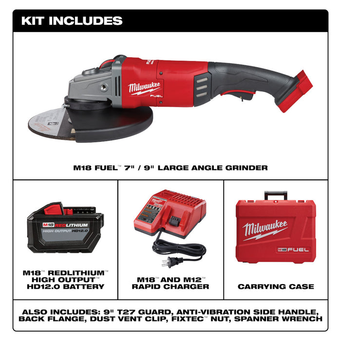M18 FUEL 7"/9"HP LARGE ANGLE GRINDER KIT 12.0AH BATTERY