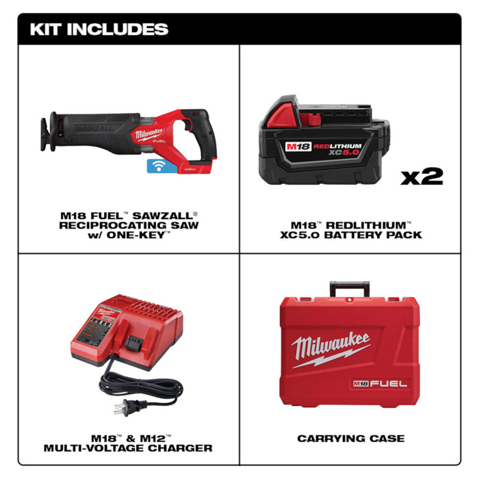 M18 FUEL� SAWZALL� Recip Saw w/ ONE-KEY� - 2 Battery XC5.0 K