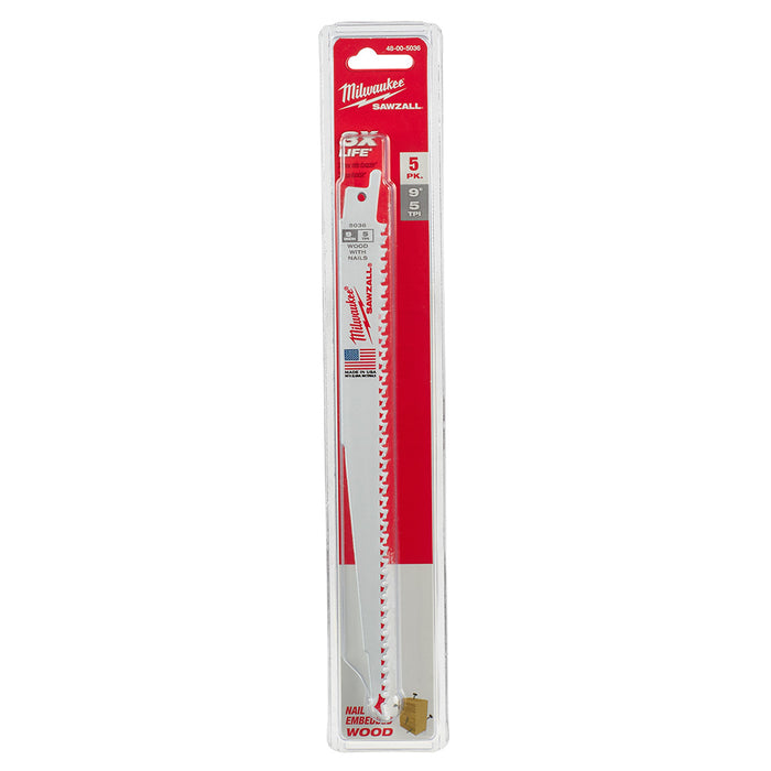 SAWZALL BLADE 9IN X 6TPI 5/PK