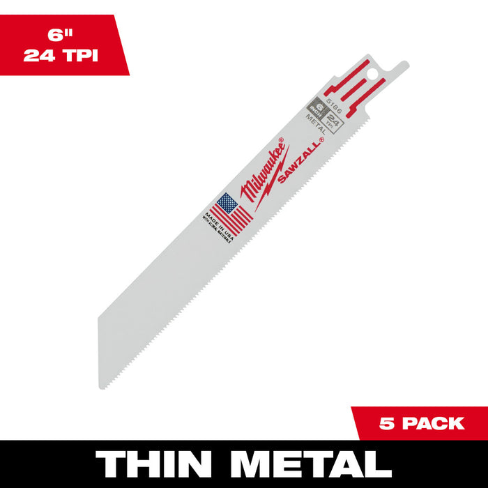 SAWZALL BLADE 6IN X 24TPI 5/PK