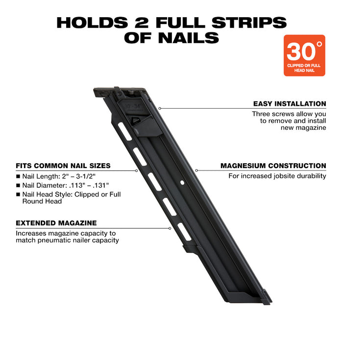 30 DEGREE FRAMING NAILER EXTENDED MAGAZINE