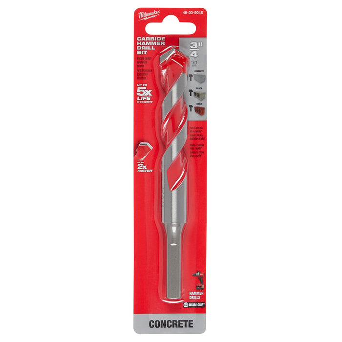 SHOCKWAVE CARBIDE HAMRDRILL BIT 3/4"X4"X6"