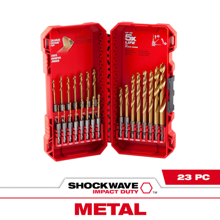 SHOCKWAVE 23PC TIN DRILL BIT SET