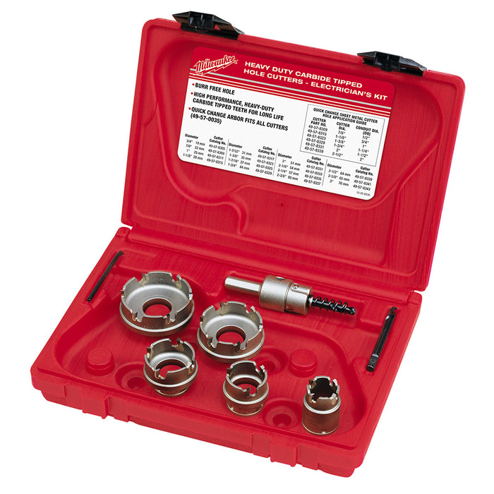 CARBIDE CUTTER 7PC ELECTRICIAN'S KIT