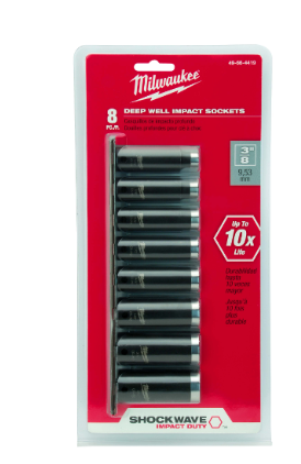 SOCKET SET IMP 3/8DR DEEP 8PC