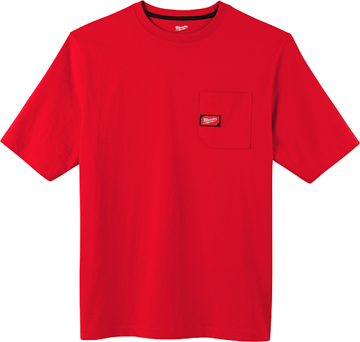 MILWAUKEE HEAVY DUTY POCKET TEE S/S - RED