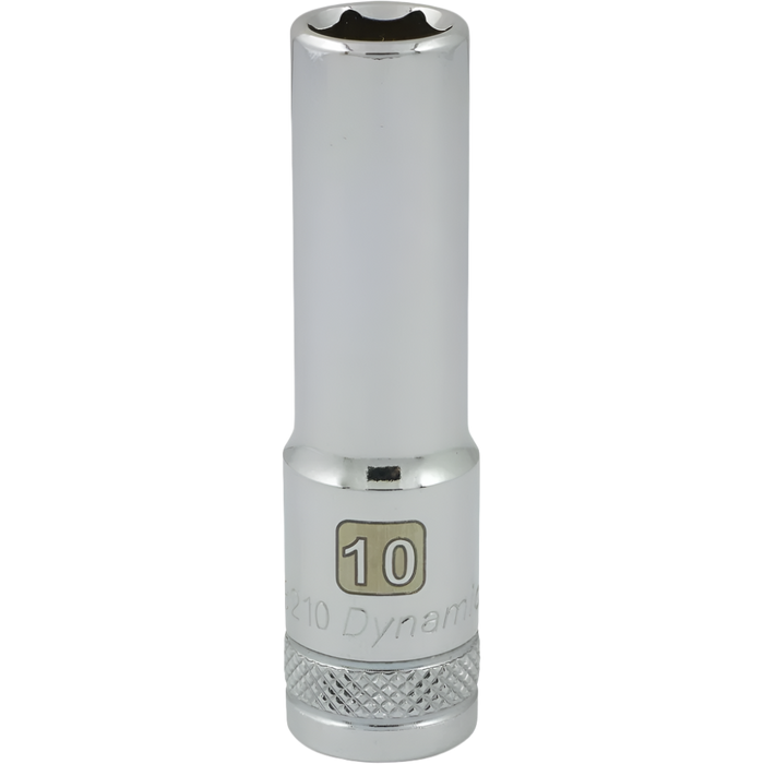 DYNAMIC 3/8" DRIVE 6 POINT METRIC DEEP SOCKET - CHROME SINGLE SOCKET