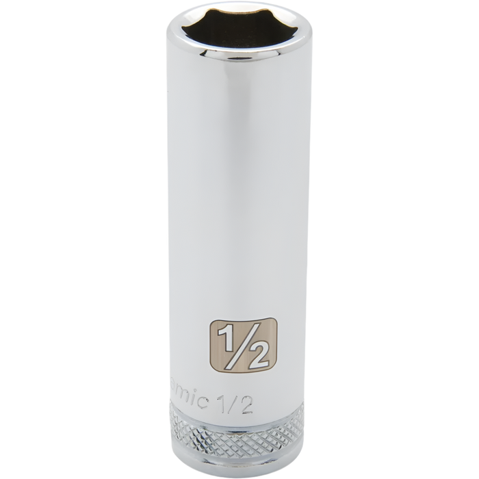 DYNAMIC 3/8" DRIVE 6 POINT SAE DEEP SOCKET - CHROME SINGLE SOCKET