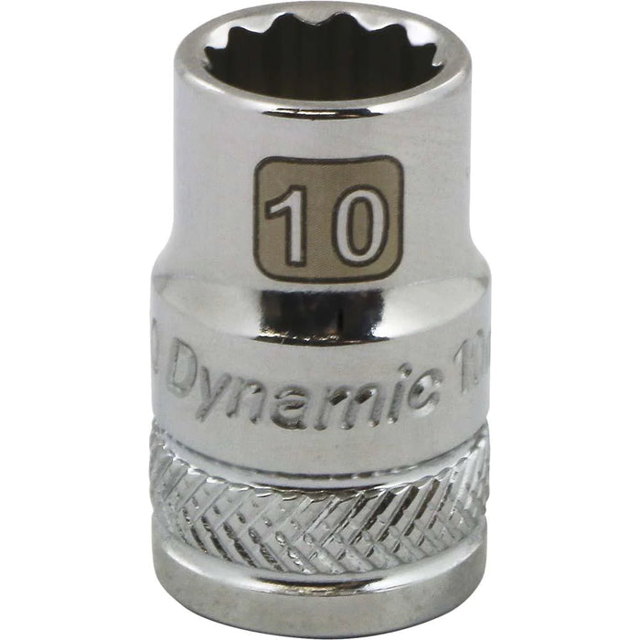 DYNAMIC 3/8" DRIVE 12 POINT METRIC SOCKET - CHROME SINGLE SOCKET