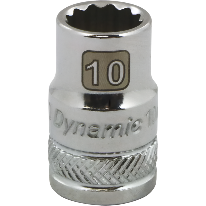 DYNAMIC 3/8" DRIVE 12 POINT METRIC SOCKET - CHROME SINGLE SOCKET