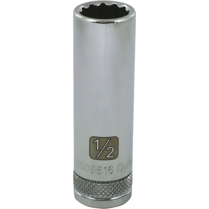 DYNAMIC 3/8" DRIVE 12 POINT SAE DEEP SOCKET - CHROME SINGLE SOCKET