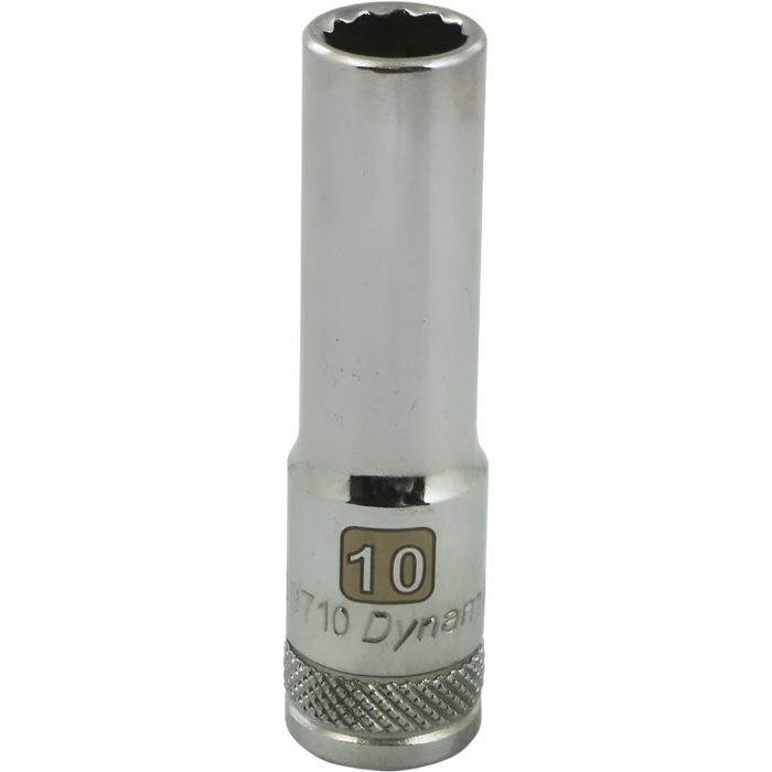 DYNAMIC 3/8" DRIVE 12 POINT METRIC DEEP SOCKET - CHROME SINGLE SOCKET
