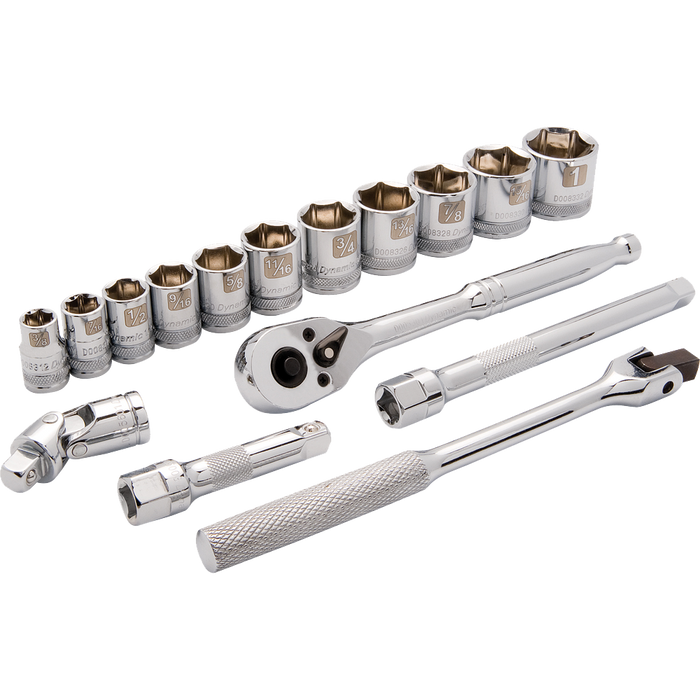 DYNAMIC 3/8" DRIVE 16 PIECE 6 POINT SOCKET SET - SAE