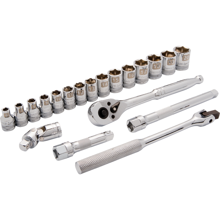 DYNAMIC 3/8" DRIVE 20 PIECE SOCKET SET - METRIC