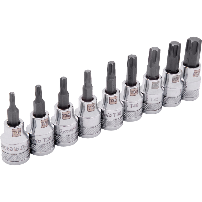 DYNAMIC 3/8" DRIVE 9 PIECE TORX BIT SOCKET SET