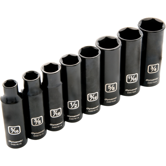 DYNAMIC 3/8" DRIVE 8 PIECE DEEP IMPACT SOCKET SET - SAE
