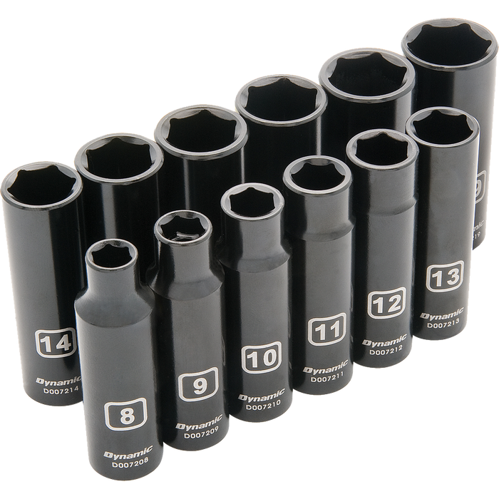 DYNAMIC 3/8" DRIVE 12 PIECE 6 POINT DEEP IMPACT SOCKET SET - METRIC