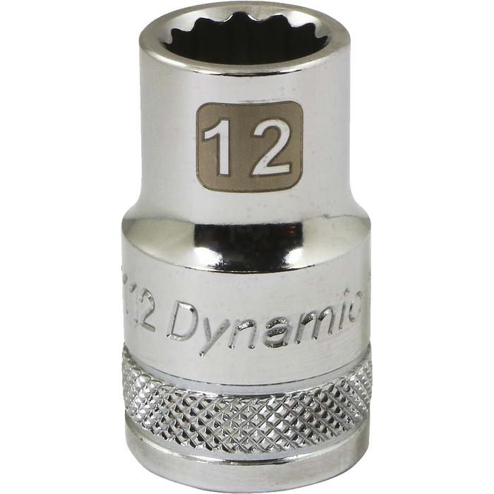 DYNAMIC 1/2" DRIVE 12 POINT METRIC SOCKET - CHROME