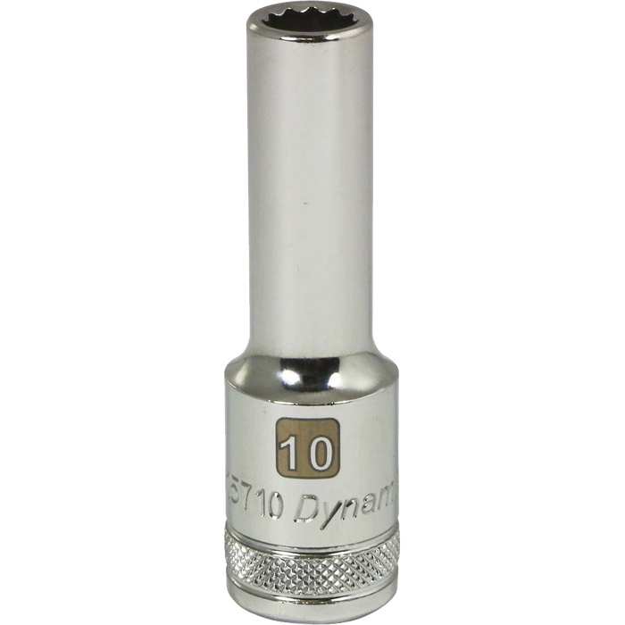 DYNAMIC 1/2" DRIVE 12 POINT METRIC DEEP SOCKET - CHROME