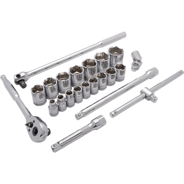 DYNAMIC 1/2" DRIVE 22 PIECE 6 POINT SOCKET SET - SAE