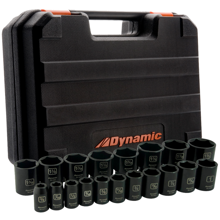 DYNAMIC 1/2" DRIVE 19 PIECE IMPACT SOCKET SET - SAE