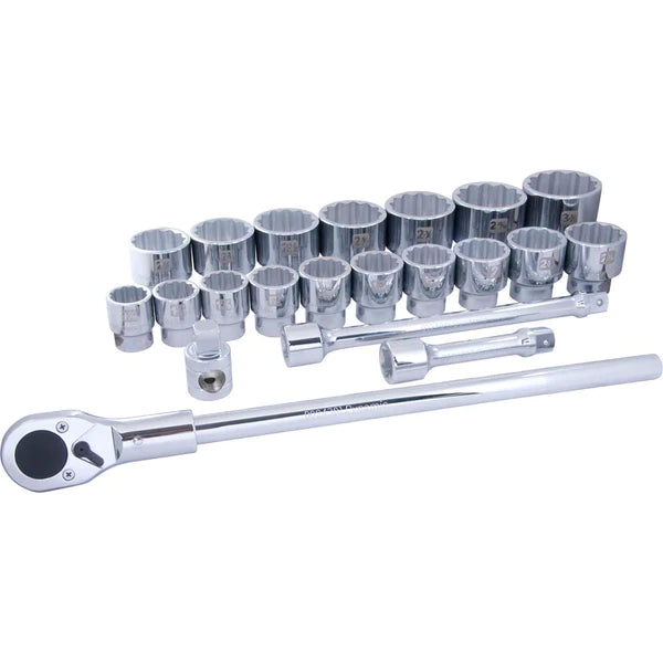 DYNAMIC 21 PIECE 1" DR 12 POINT SAE SOCKET SET