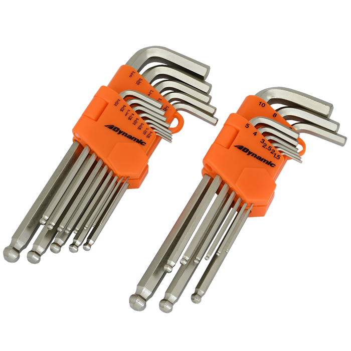 DYNAMIC 22 PIECE SAE/METRIC BALL END HEX KEY SET
