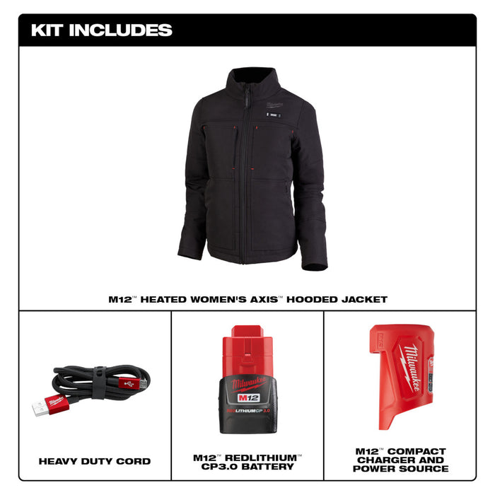 M12 BLACK HEATED JACKET WOMENS KIT SZ L