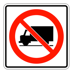 "NO TRUCKS" Sign 60cm X 60cm Aluminum