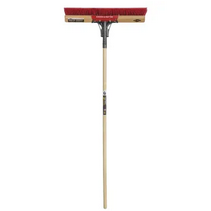 PUSH BROOM W/SCRAPER HANDLE 24" MULTI SURF 4/PK