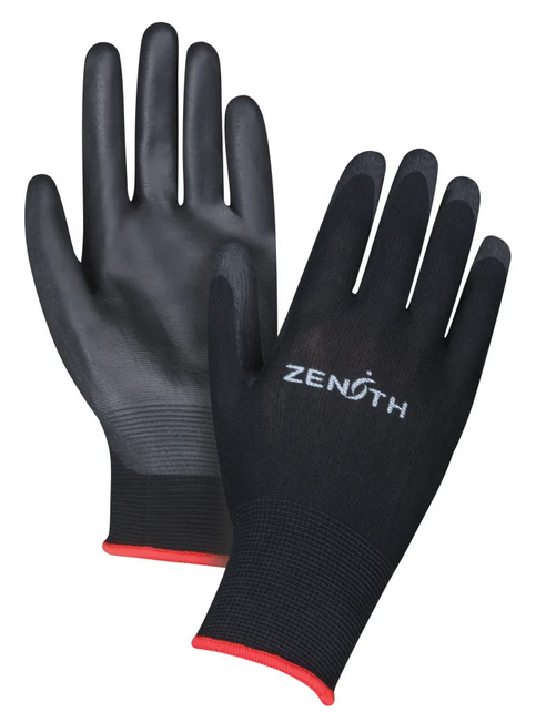 GLOVE NYLON BLACK PU PALM DIP SZ7 S