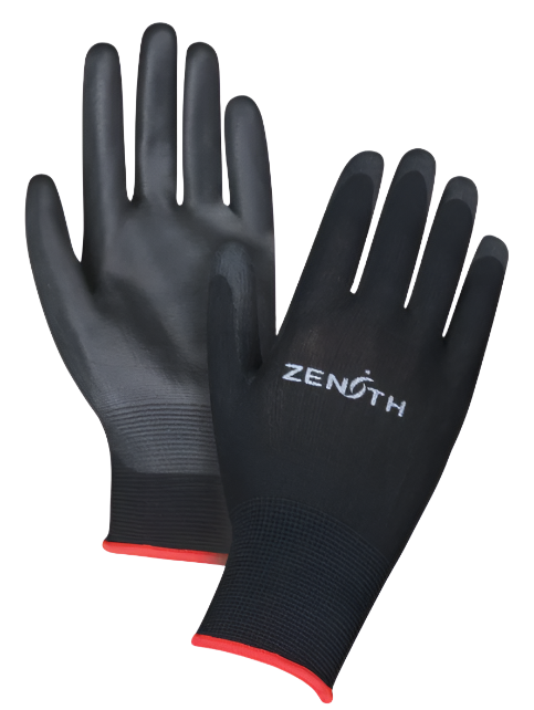 GLOVE NYLON BLACK PU PALM DIP SZ 9