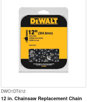 DEWALT 12" REPLACEMENT CHAIN SAW BLADE