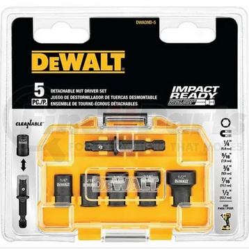 DEWALT 5PC DETACH NUT DRIVER SET