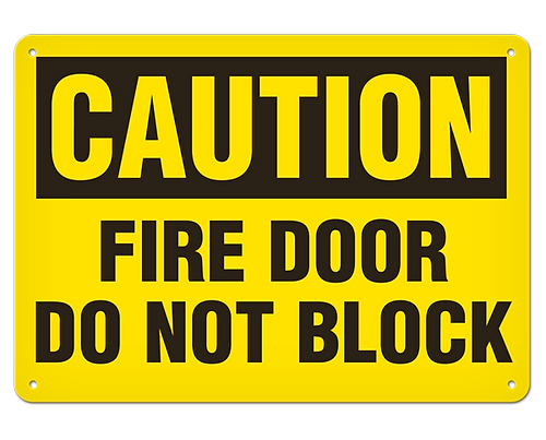 CAUTION FR DR DO NOT BLCK 7X10 VNYL