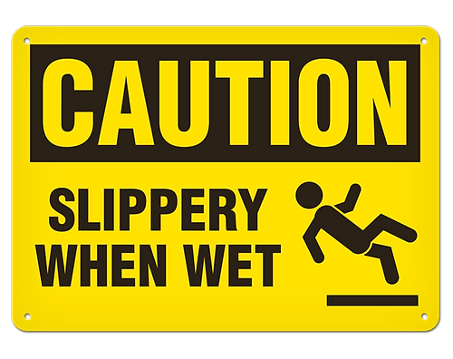 CAUTION SLIPPERY WHEN WET 7X10 VINYL ADHESIVE