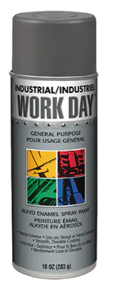 SPRAY PAINT DARK GRAY WORK DAY 454G 12/CS