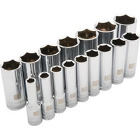 DYNAMIC 1/2" DRIVE 6 POINT 16 PIECE DEEP SOCKET SET - SAE