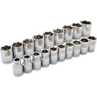 DYNAMIC 1/2" DRIVE 6 POINT 19 PIECE SOCKET SET - METRIC