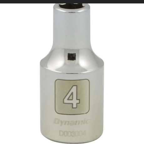 DYNAMIC 1/4" DRIVE 6 POINT METRIC SOCKET - SINGLE CHROME