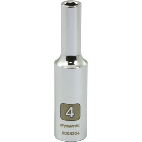 DYNAMIC 1/4" DRIVE 6 POINT METRIC DEEP SOCKET - SINGLE CHROME