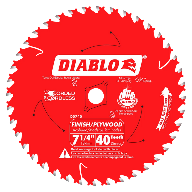 7-1/4 " 40 TOOTH FINISH SAW BLADE