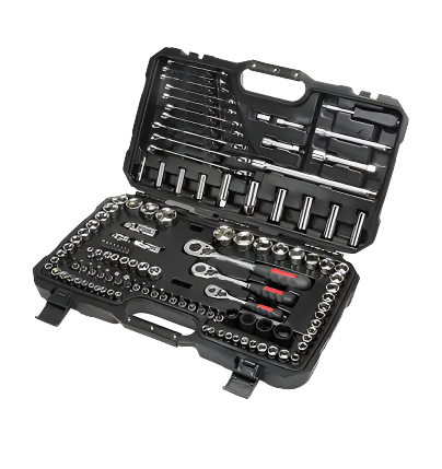 120 PIECE 1/2"& 3/8"& 1/4" SAE/METRIC SOCKET AND WRENCH SET