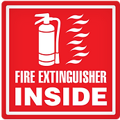 LABEL FIRE EXTINGUISHER INSIDE 4X4