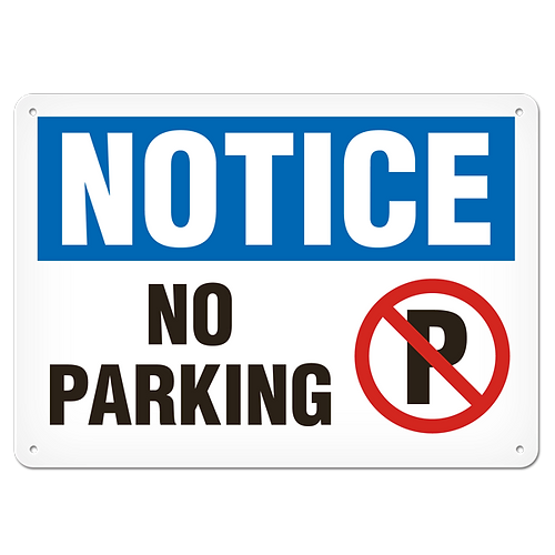 SIGN 10X14 NO PARKING ADEHISVE