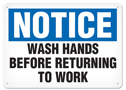 SIGN 10X14 WASH HANDS 15/PACK