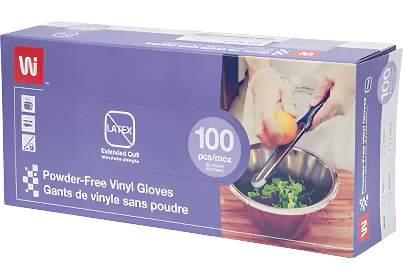 Disposable Gloves, Large, Vinyl, 4-mil, Powder-Free, Clear